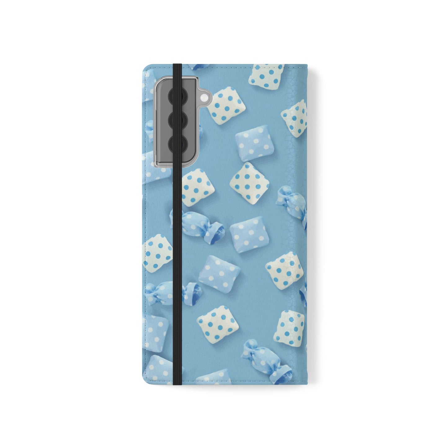 Pastel Blue Fabric Candy Flip Phone Case — Candy Wallet Cover