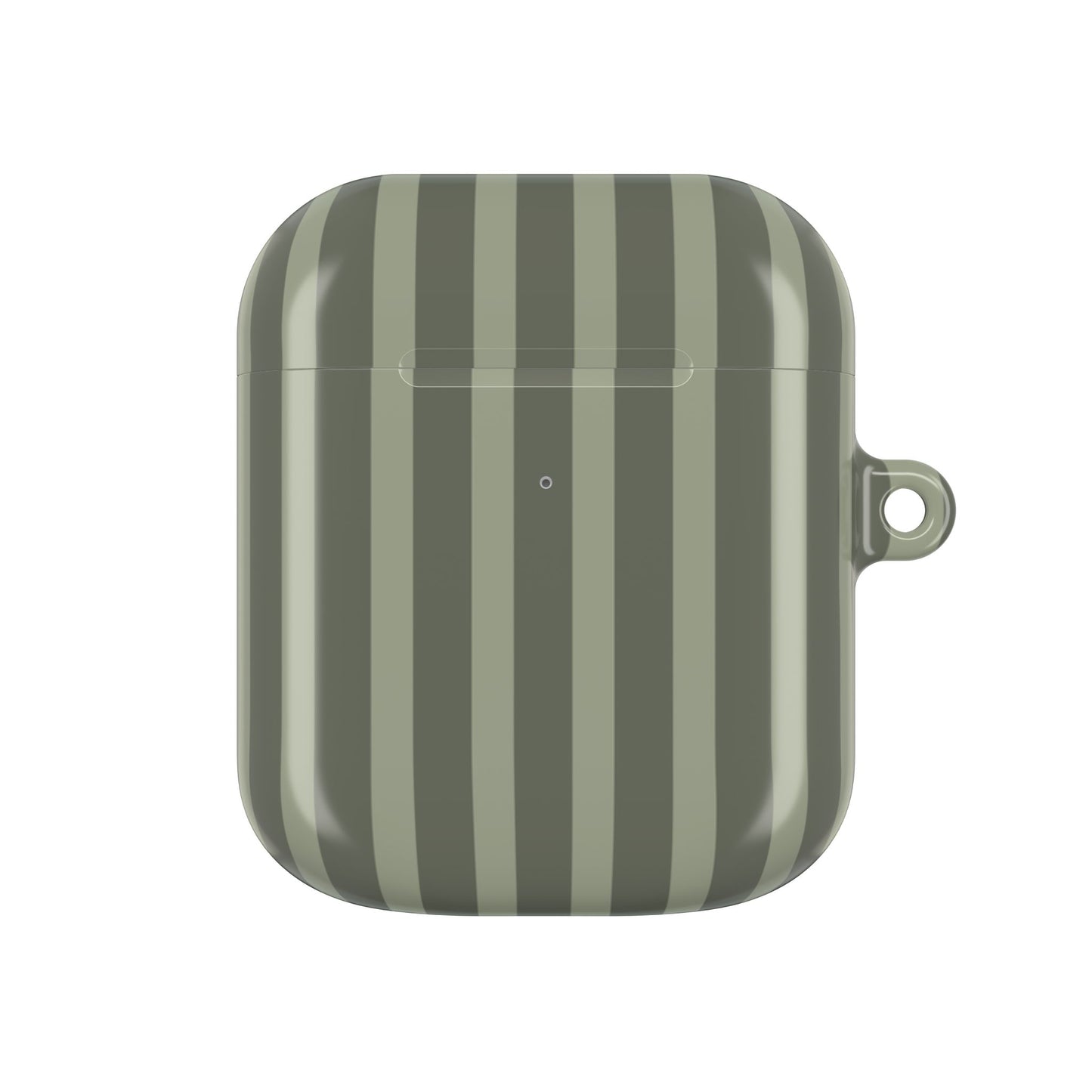 Striped Olive AirPods Case — Protective Green Stripe Pattern Cover