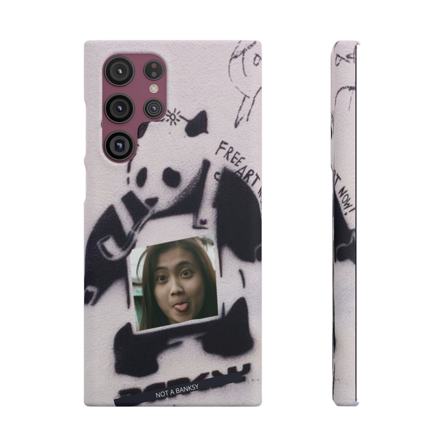 Single Image Personalised Panda Stencil Slim Phone Case for Apple iPhone, Samsung Galaxy and Google Pixel.