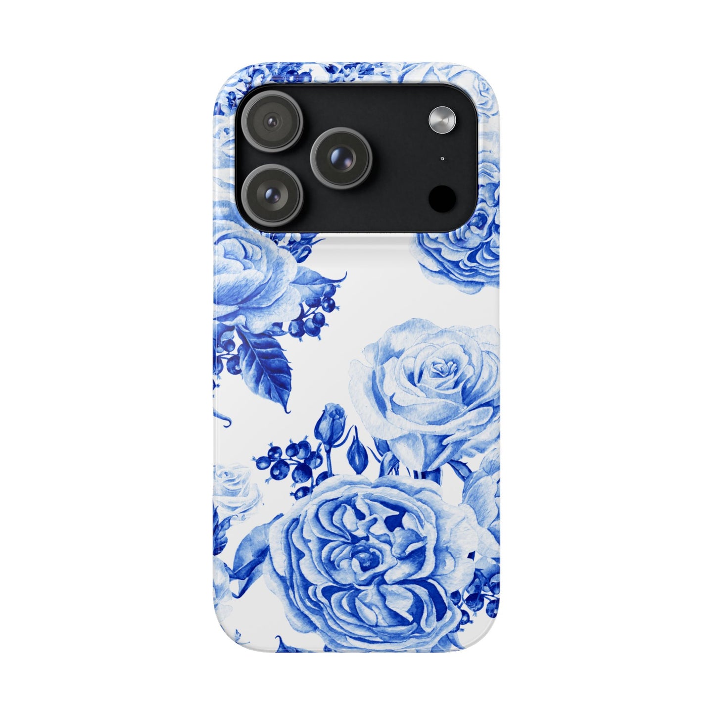 Blue Porcelain Floral Snap Phone Case — Vintage Rose Pattern