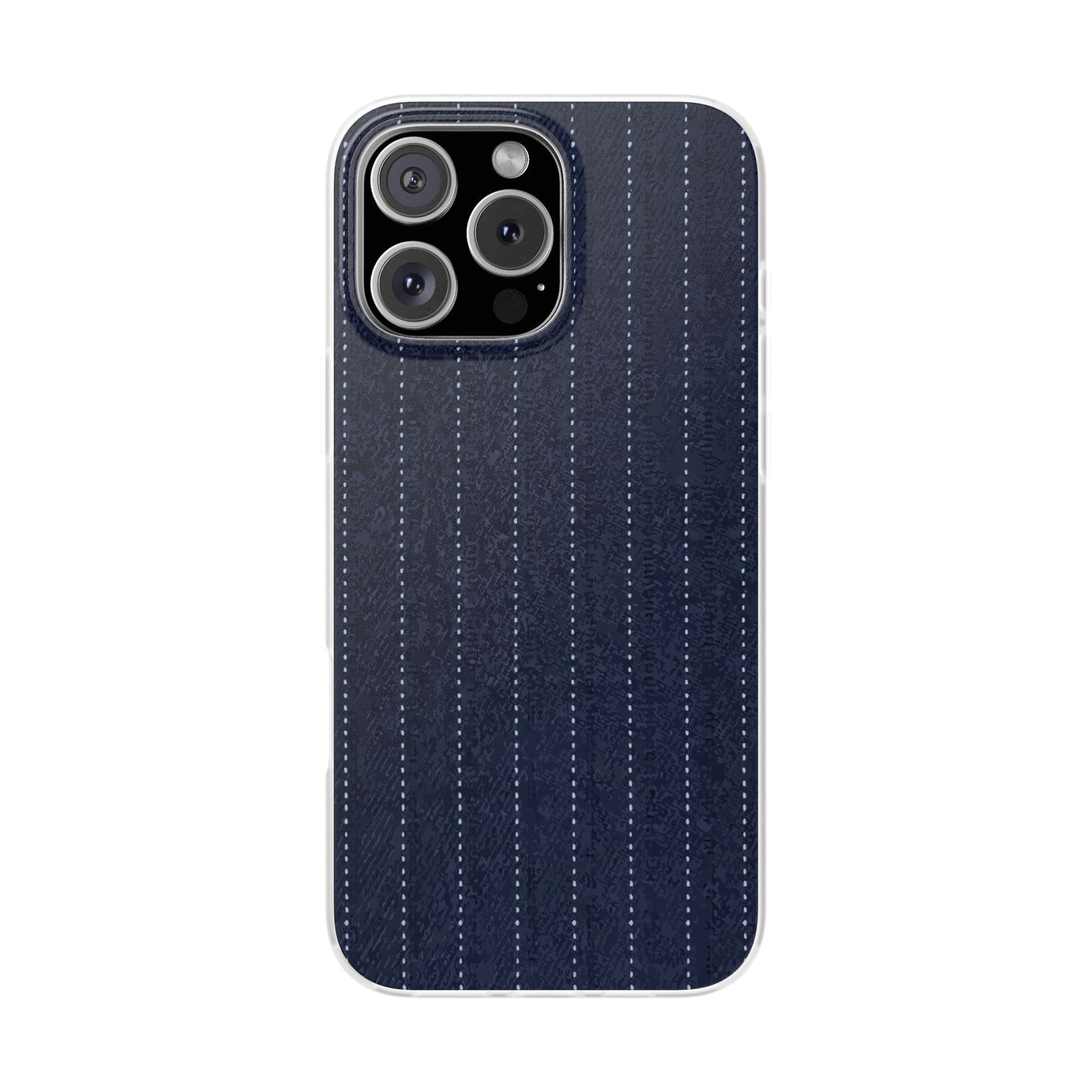 Navy Pinstripe Flexi Phone Case for Apple iPhone, Samsung Galaxy.