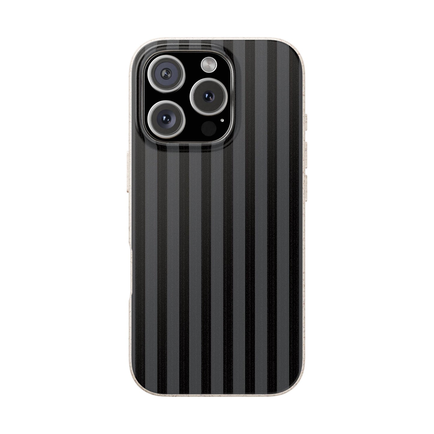 Biodegradable Black Vertical Stripe Phone Cover for Apple iPhone and Samsung Galaxy.