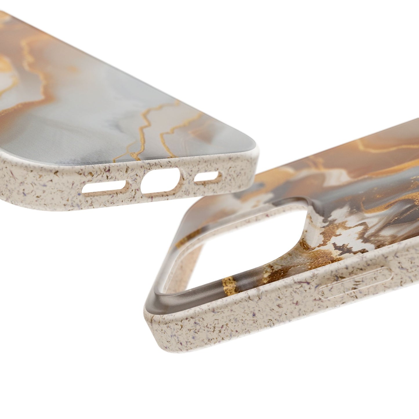 Biodegradable Marble Phone Case — Earth-Tone Agate, Eco-Friendly Phone Cover for Apple iPhone and Samsung Galaxy.