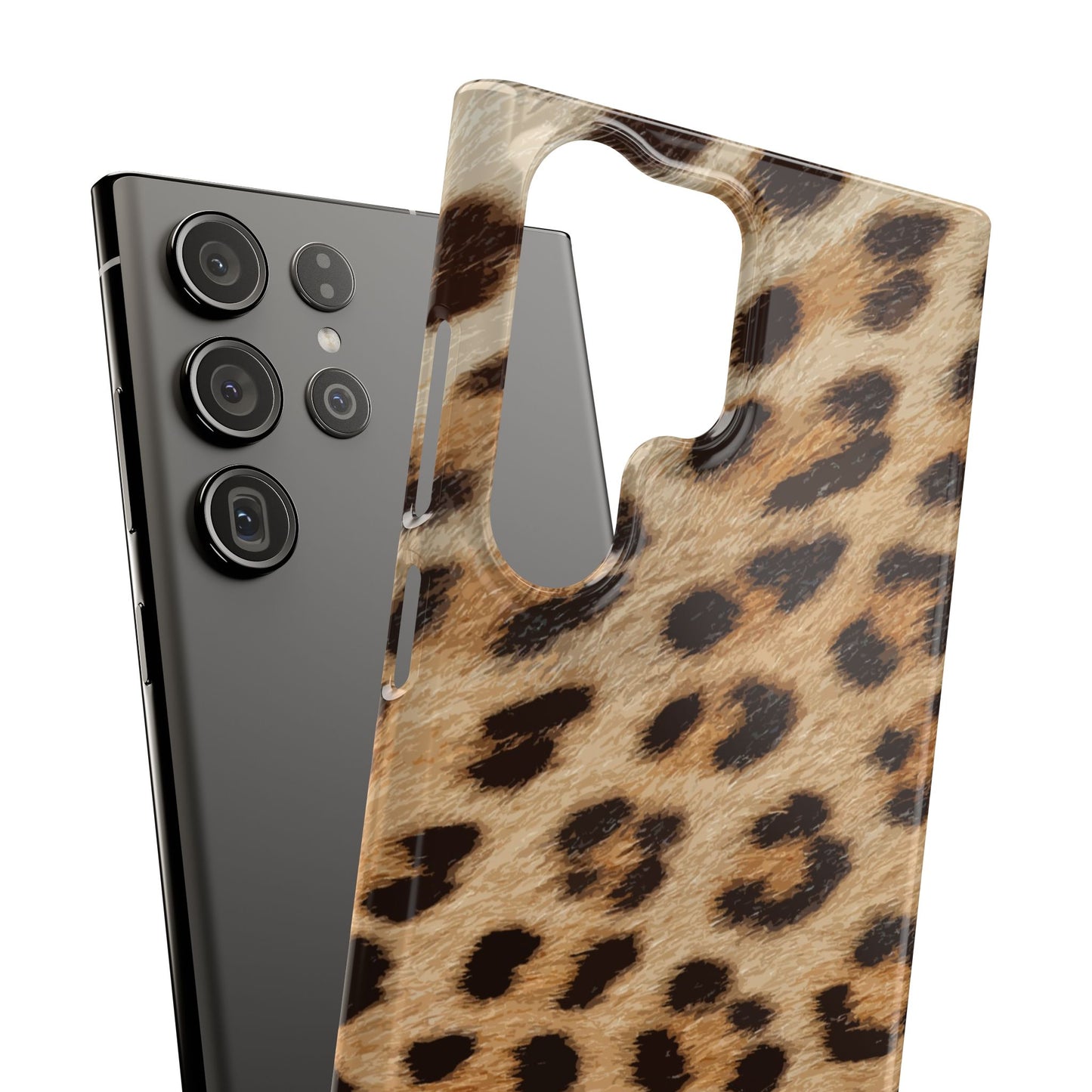 Leopard Print Slim Phone Case for Apple iPhone, Samsung Galaxy and Google Pixel.