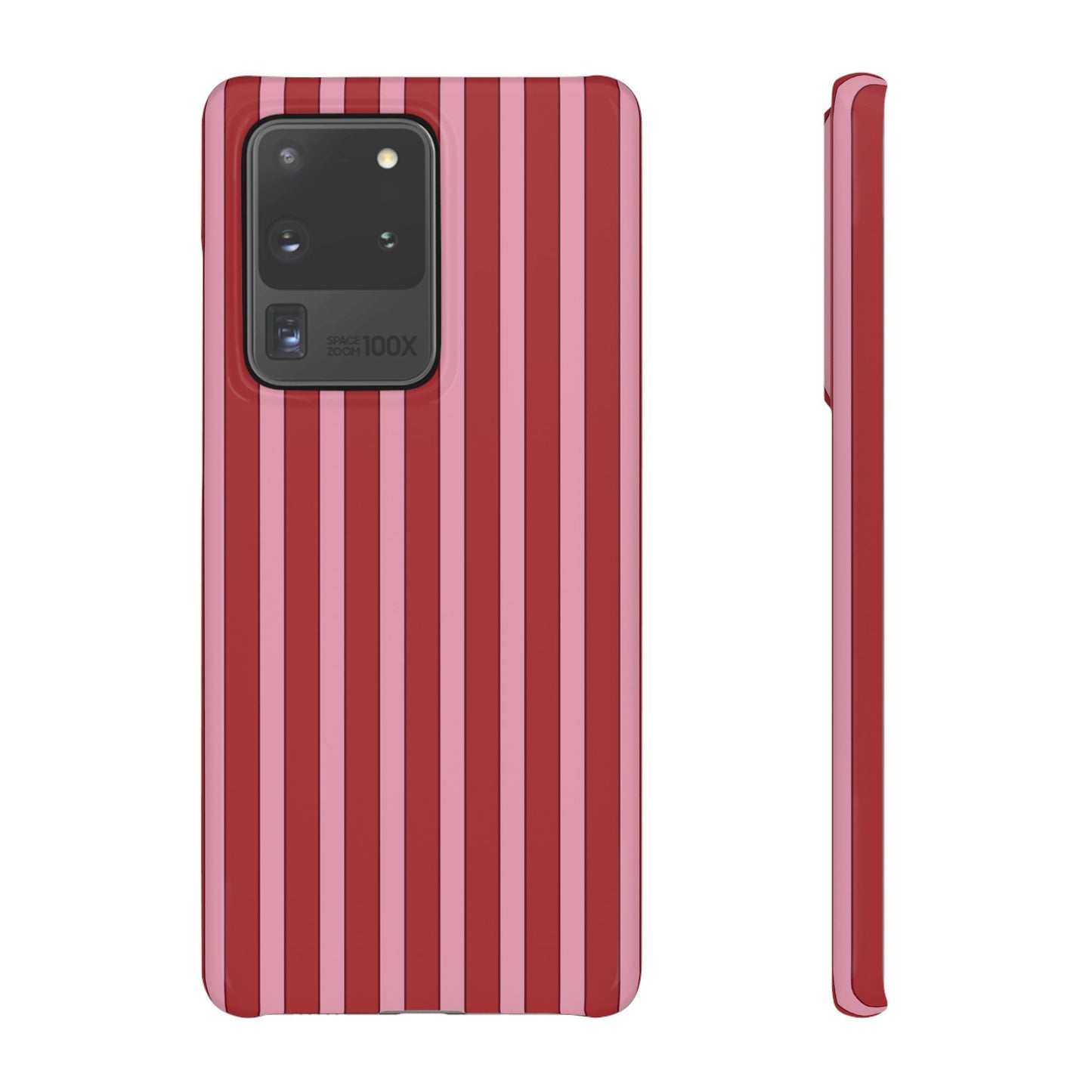 Striped Red Snap Phone Case — Slim Phone Cover for Apple iPhone and Samsung Galaxy.
