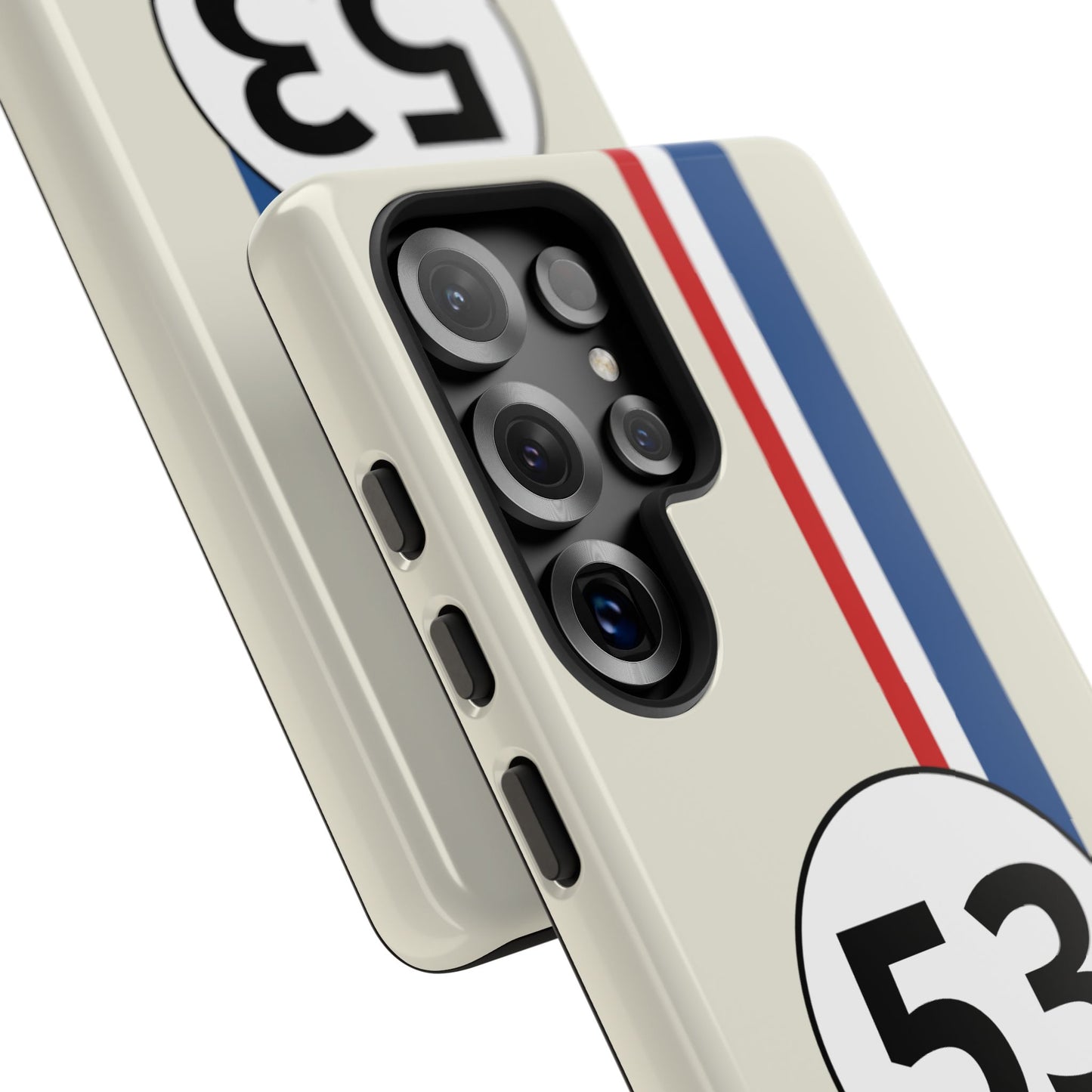 Racing Stripe Personalised Number Tough Phone Case for Apple iPhone, Samsung Galaxy and Google Pixel.