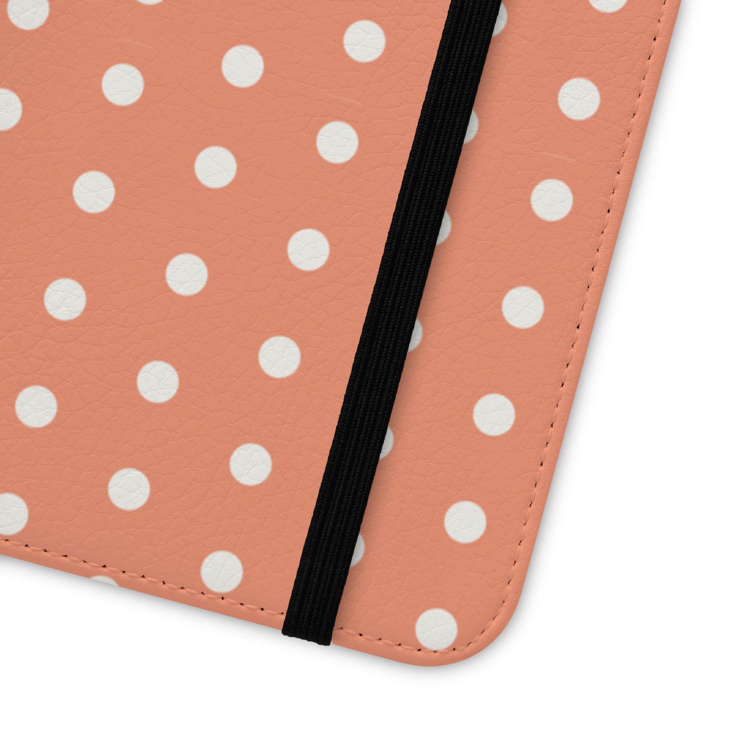 Polka Dot Flip Phone Case — Salmon Polka Dot Wallet Cover