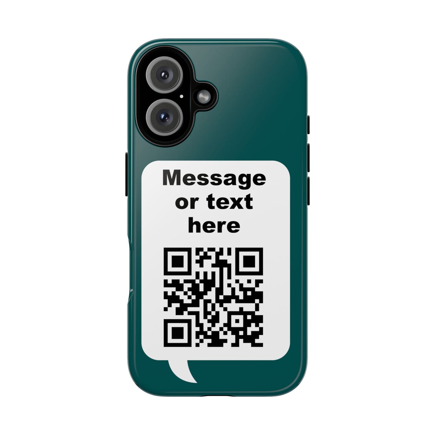 Custom QR Code Tough Phone Case — "Custom text" Contact Case