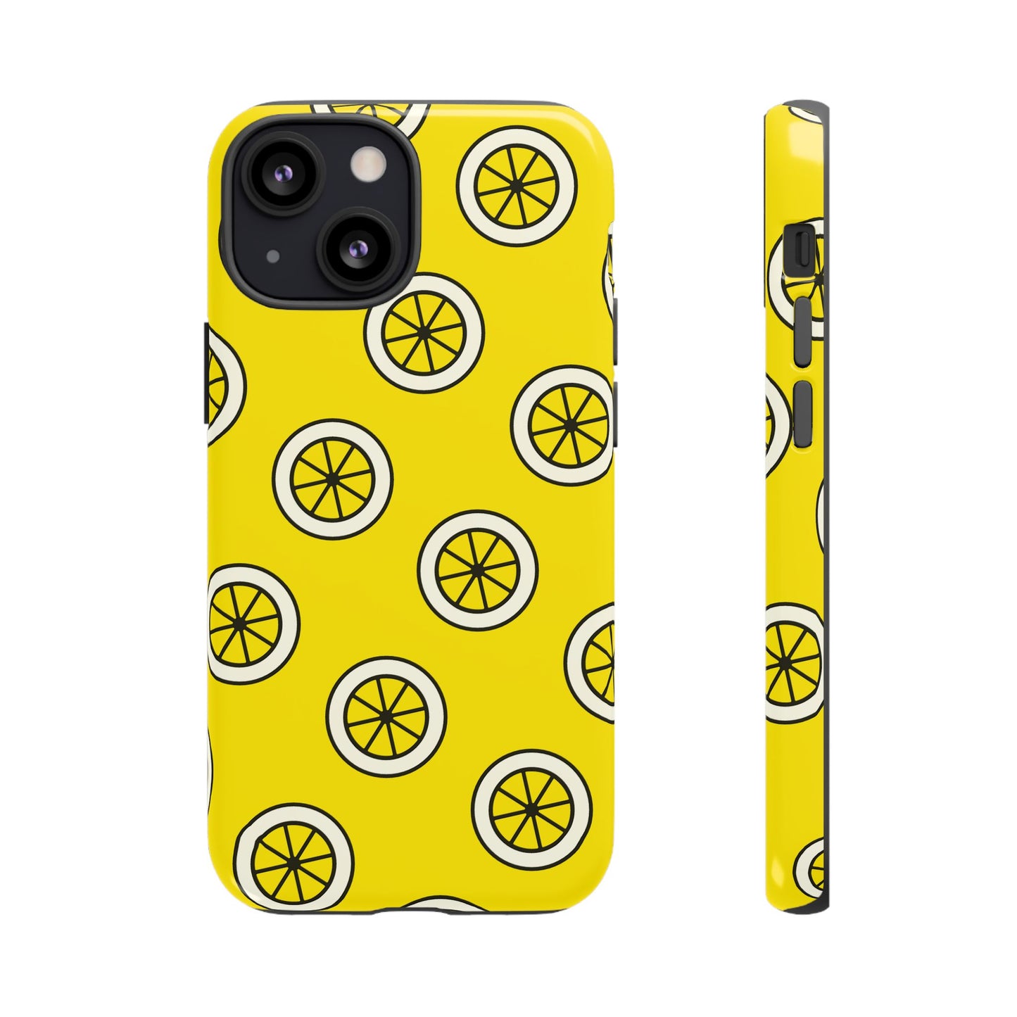 Yellow Lemon Pattern Tough Phone Case — Bright Citrus Protective Cover