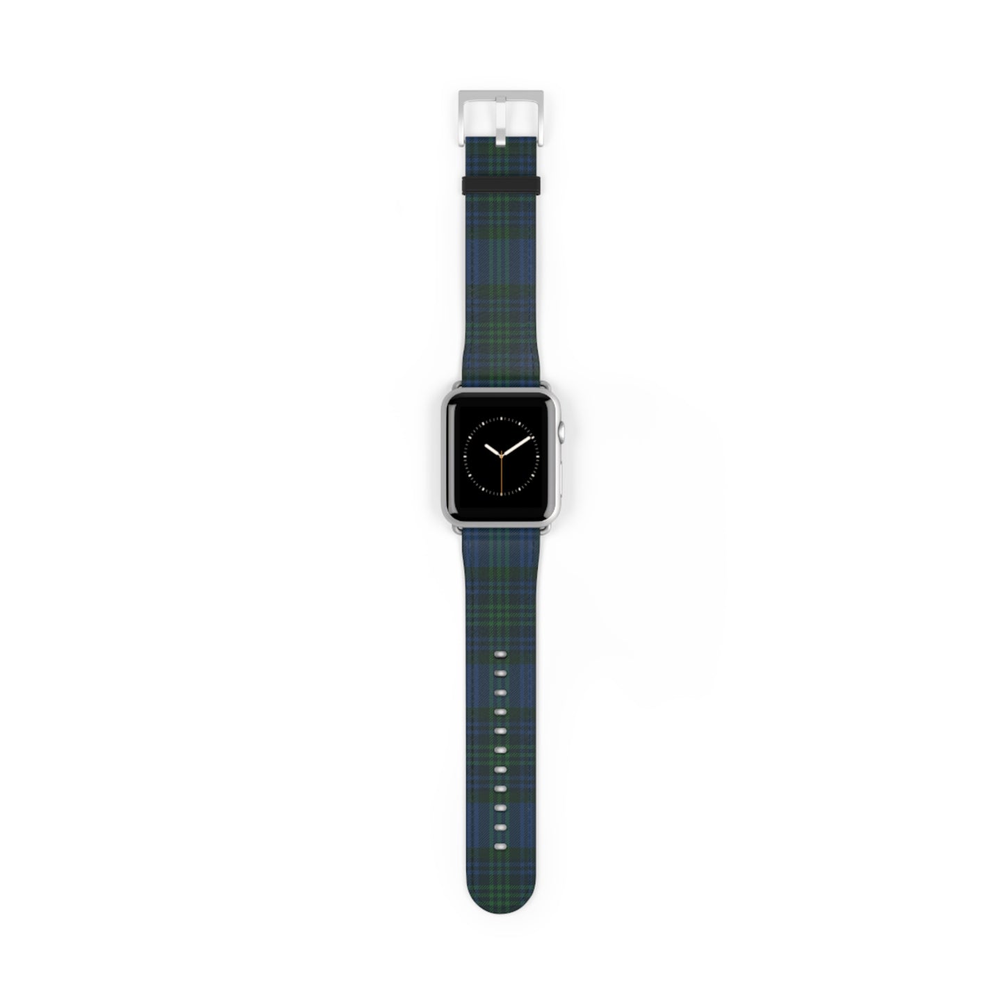 Tartan plaid watch band in classic green and black, Scottish tartan style, for Apple Watch, casual and formal wear