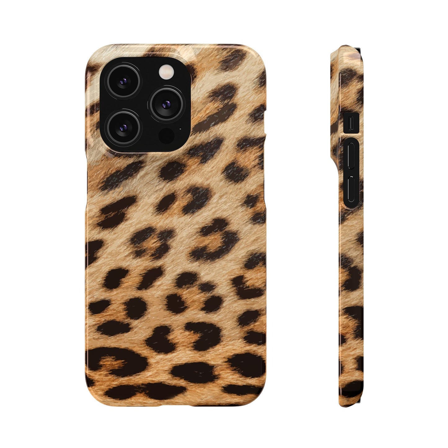 Leopard Print Slim Phone Case for Apple iPhone, Samsung Galaxy and Google Pixel.