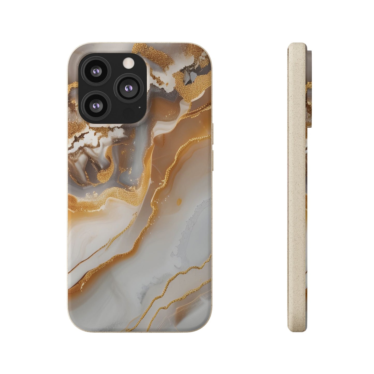 Biodegradable Marble Phone Case — Earth-Tone Agate, Eco-Friendly Phone Cover for Apple iPhone and Samsung Galaxy.