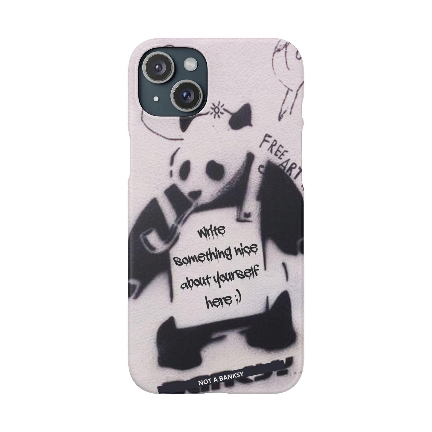 Personalised Panda Stencil Phone Case for Apple iPhone, Samsung Galaxy and Google Pixel.