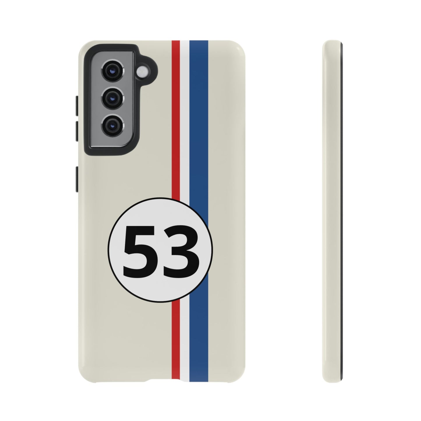 Racing Stripe Personalised Number Tough Phone Case for Apple iPhone, Samsung Galaxy and Google Pixel.