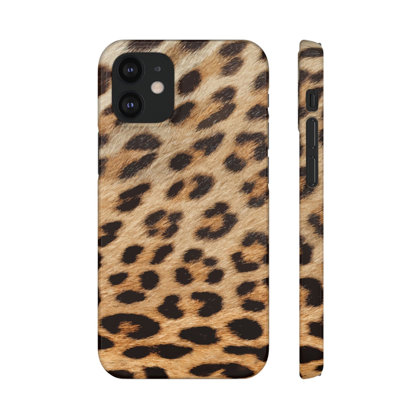 Leopard Print Slim Phone Case for Apple iPhone, Samsung Galaxy and Google Pixel.
