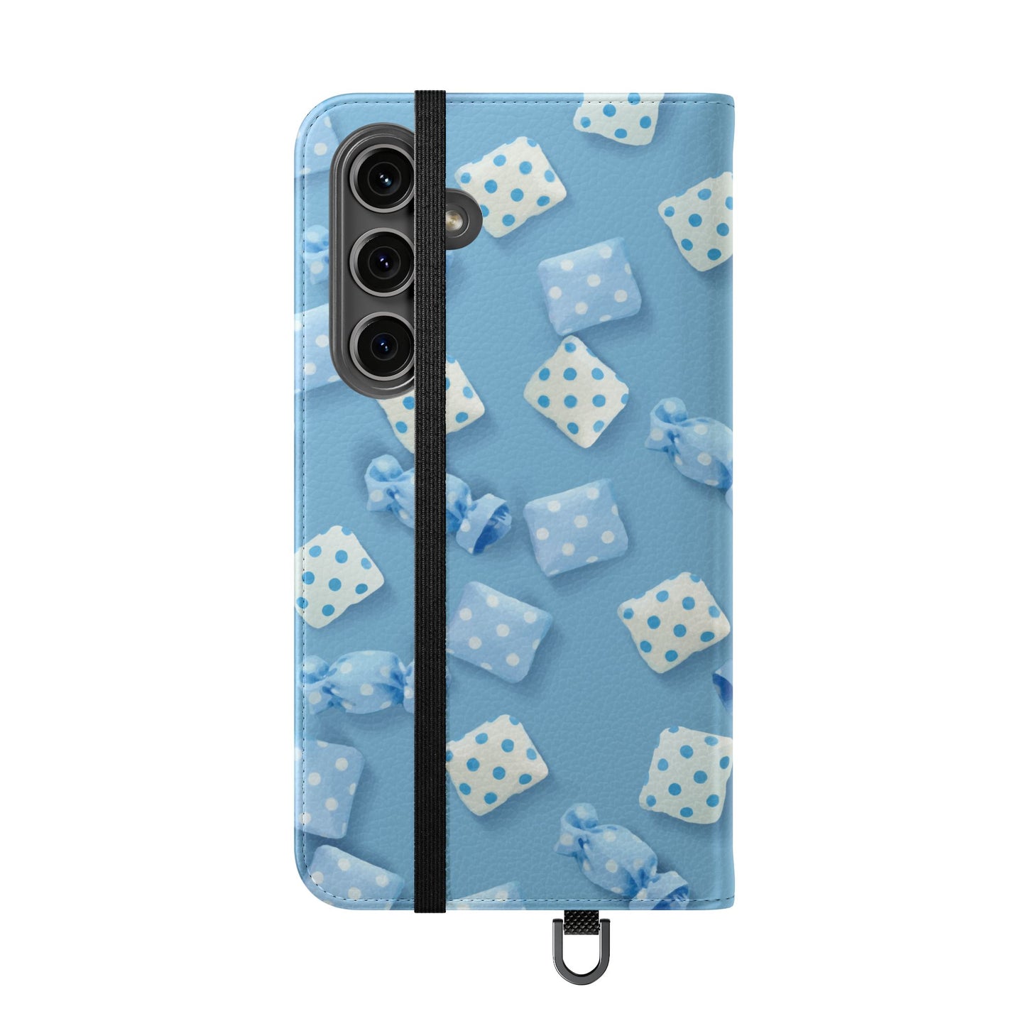 Pastel Blue Fabric Candy Flip Phone Case — Candy Wallet Cover