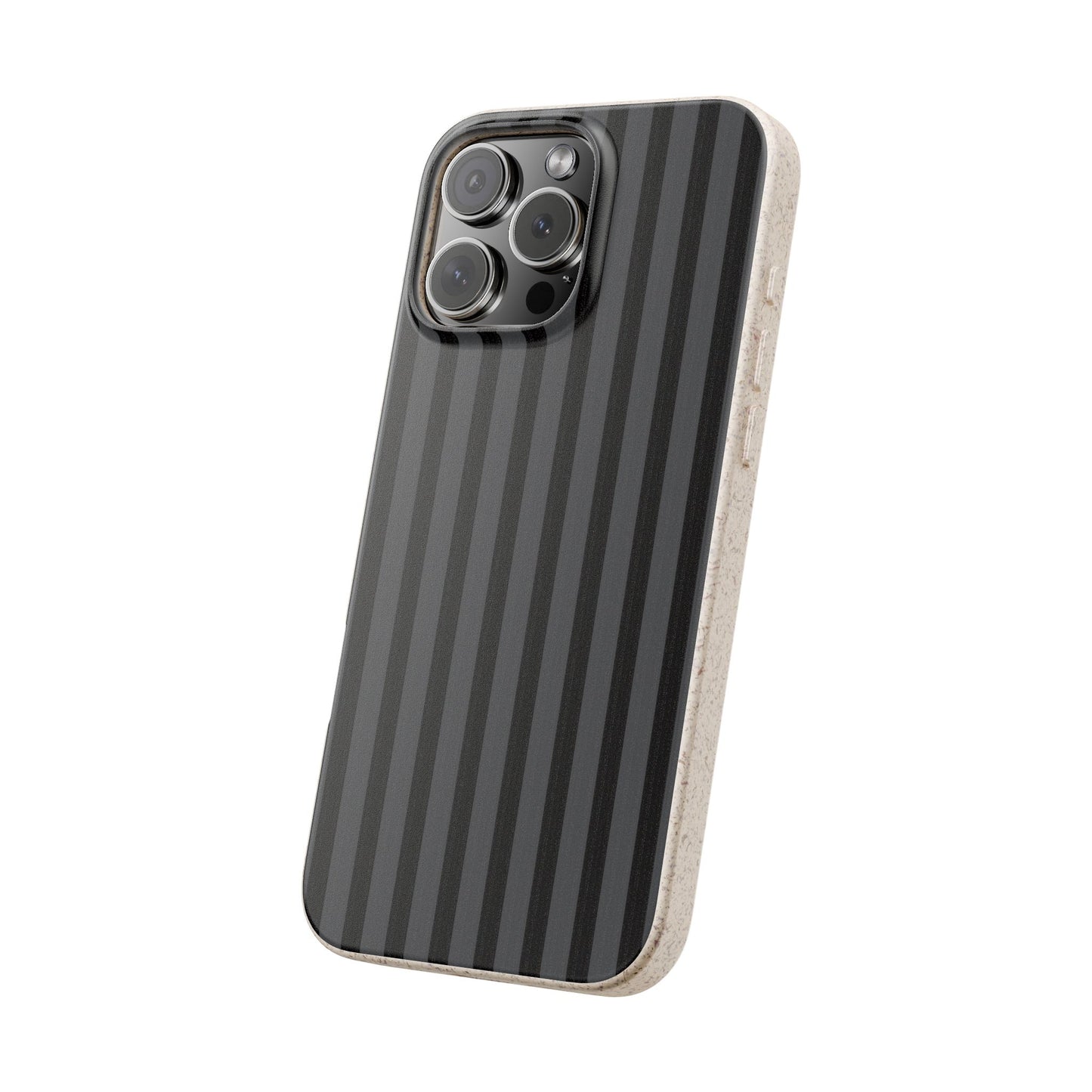 Biodegradable Black Vertical Stripe Phone Cover for Apple iPhone and Samsung Galaxy.