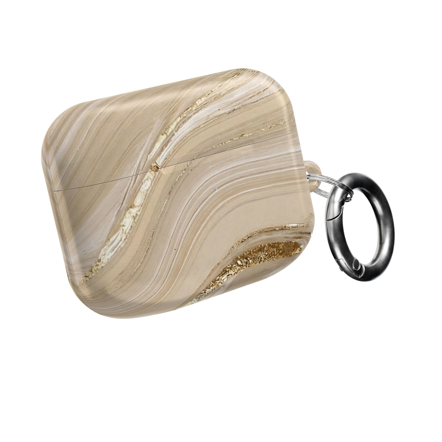 Marble Swirl AirPod Case — Beige Gold Art Pattern