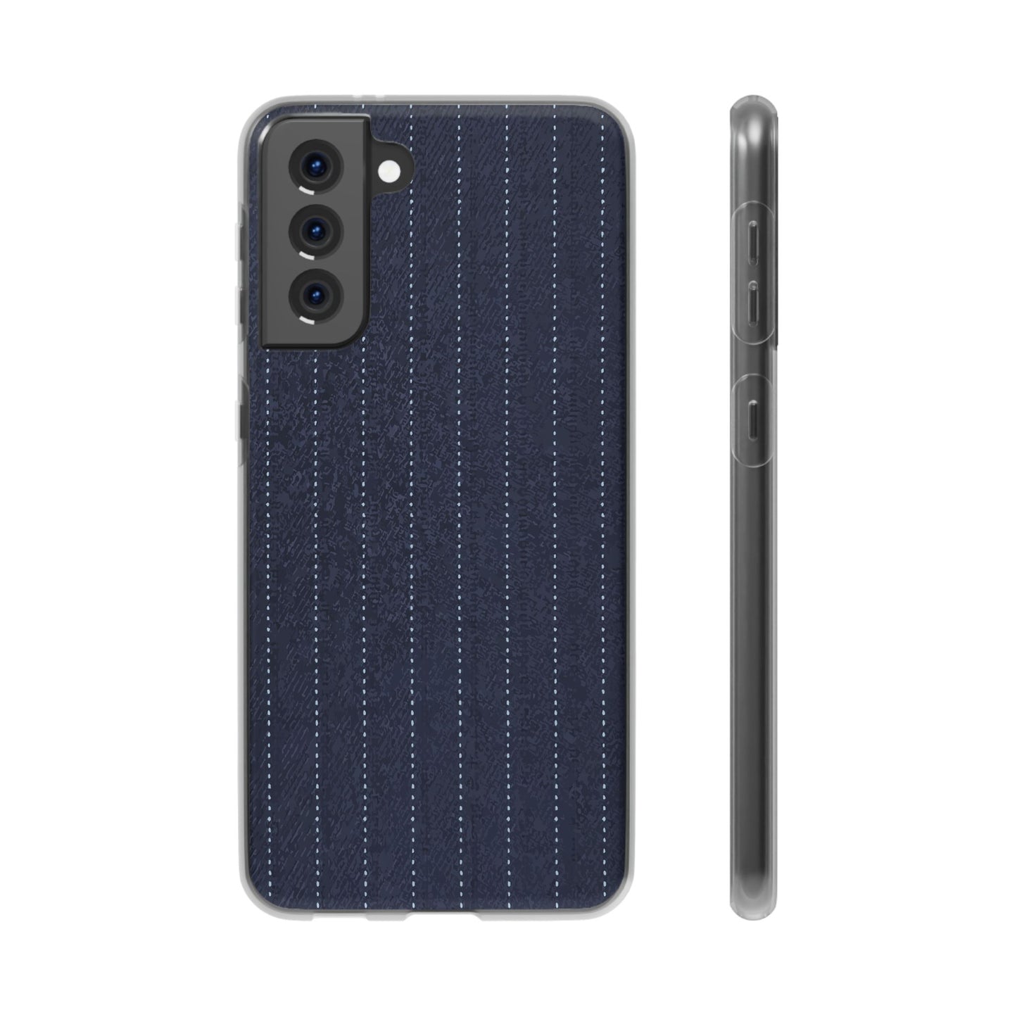 Navy Pinstripe Flexi Phone Case for Apple iPhone, Samsung Galaxy.