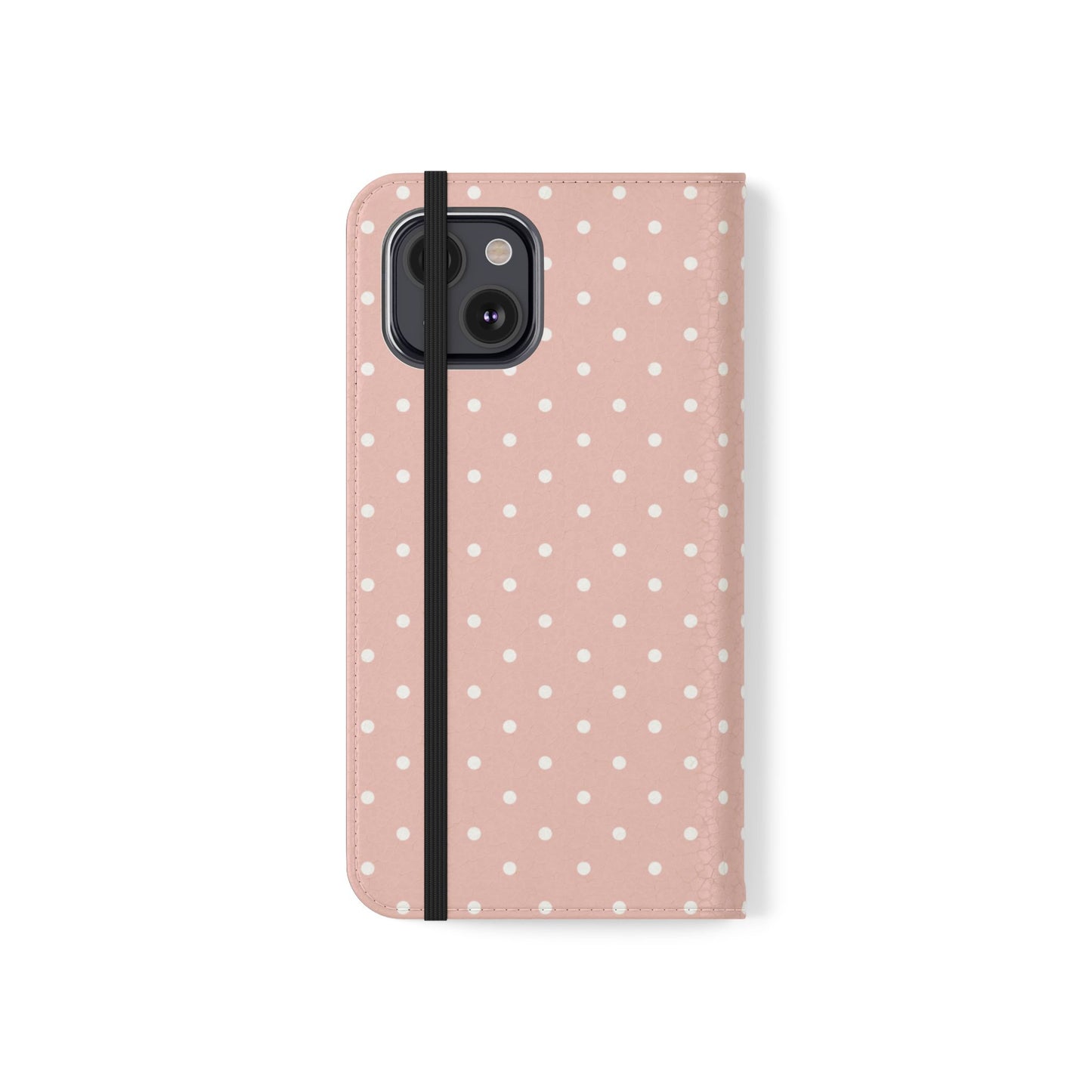Polka Dot Flip Phone Case — Pastel Pink Polka Dot Wallet Cover