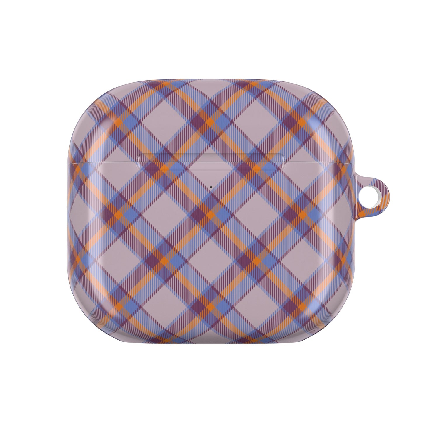Orange, Blue and Purple Tartan AirPod Case — Classic Orange, Blue and Purple Plaid Protective Cover