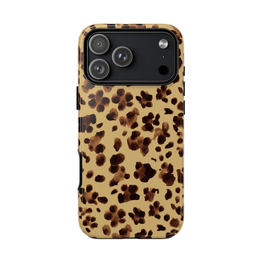 Leopard Print Tough Phone Case — Durable Stylish Protective Cover