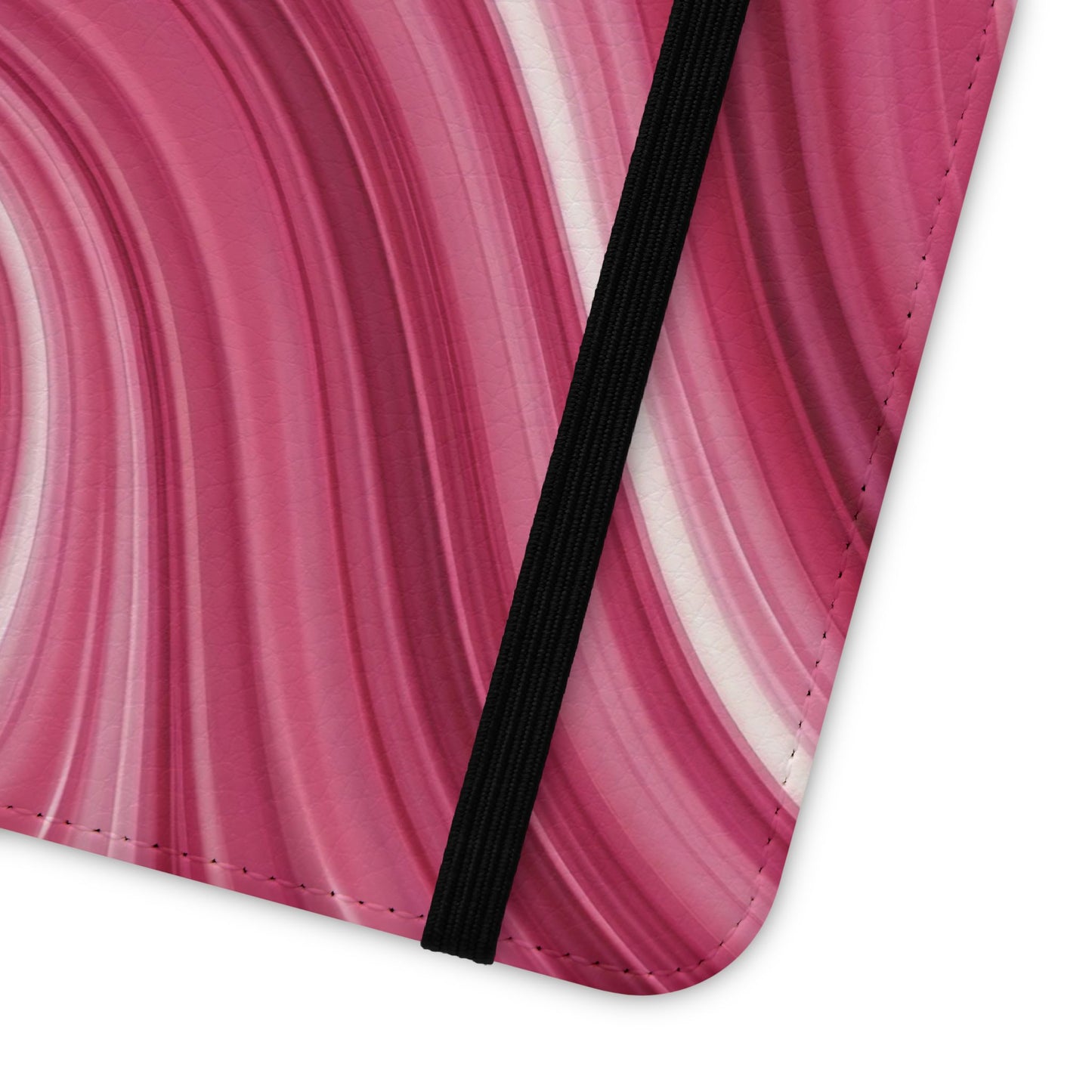 Pink Marble Swirl Flip Case — Wallet Phone Cover with Card Slots