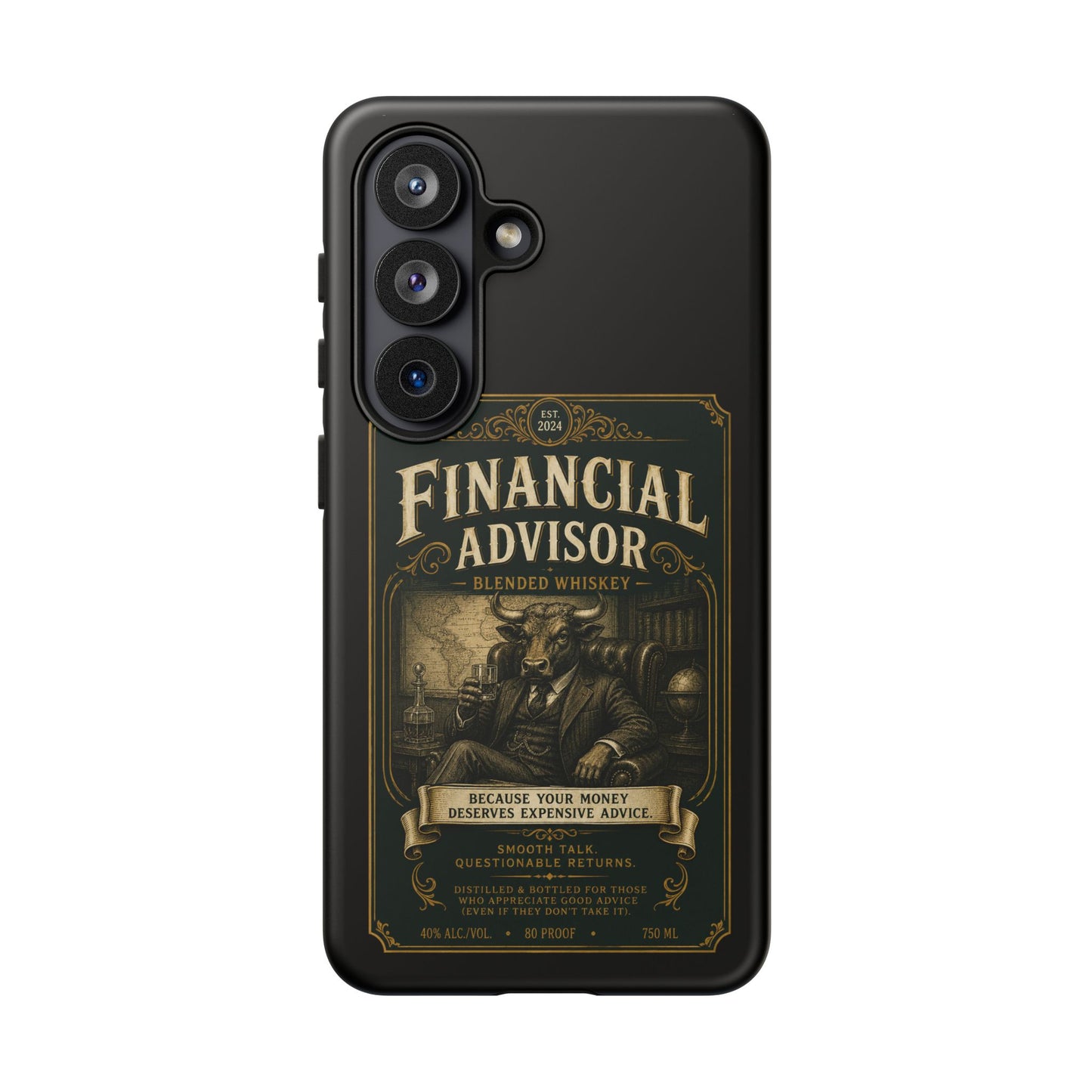 Financial Advisor Phone Case — Vintage Whiskey Label Design