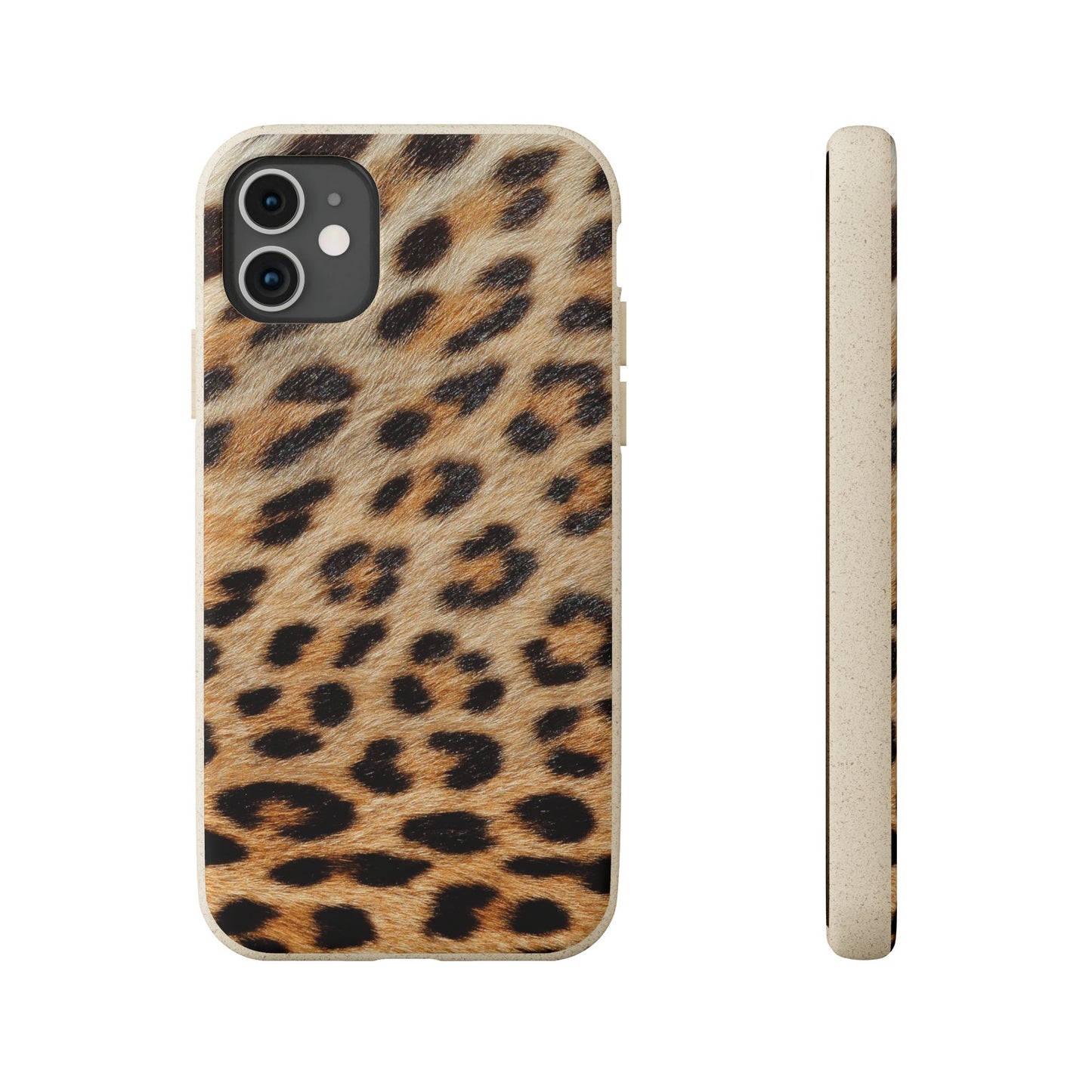 Leopard Print Biodegradable Phone Case — Eco-Friendly Animal Print Phone Cover for Apple iPhone and Samsung Galaxy.