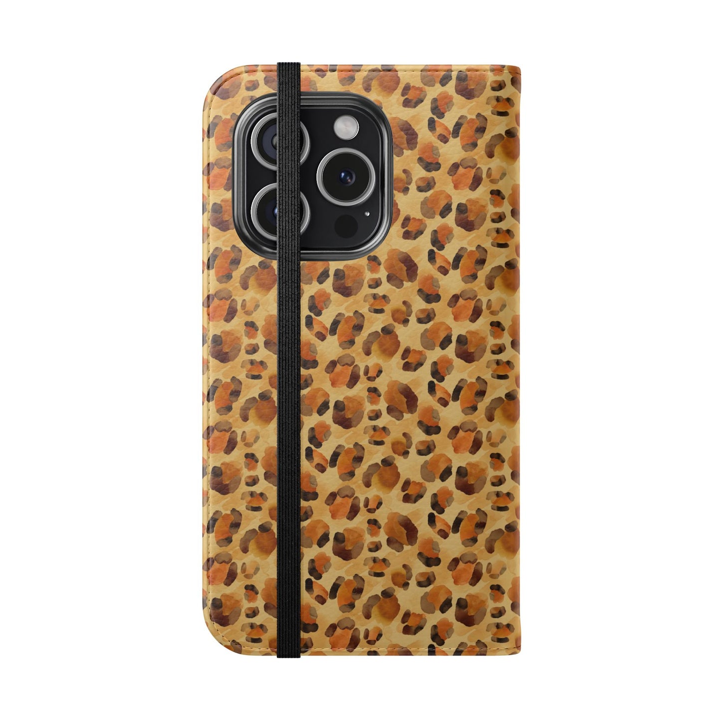Leopard Print Flip Phone Case — Cardholder Wallet Folio