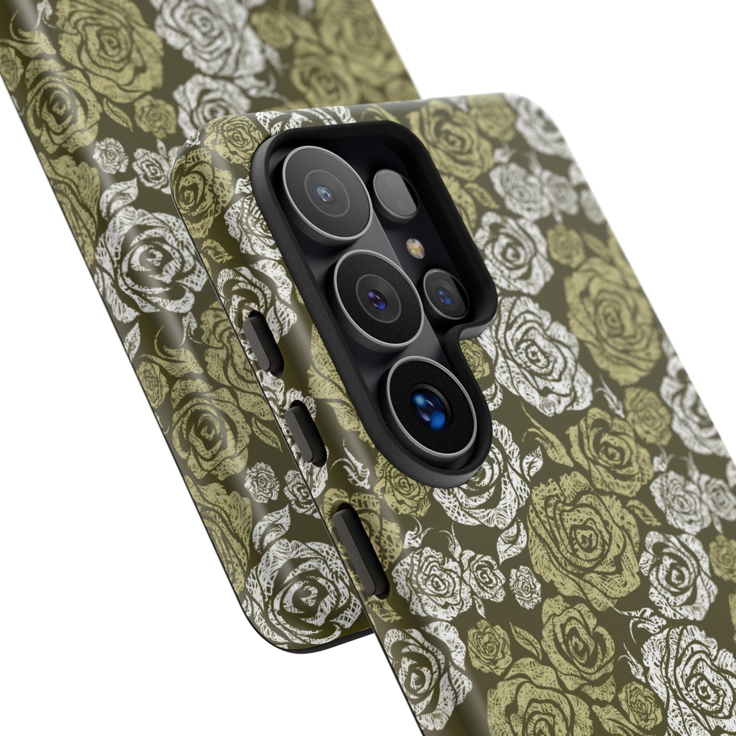 Floral Olive Rose Pattern Tough Phone Case