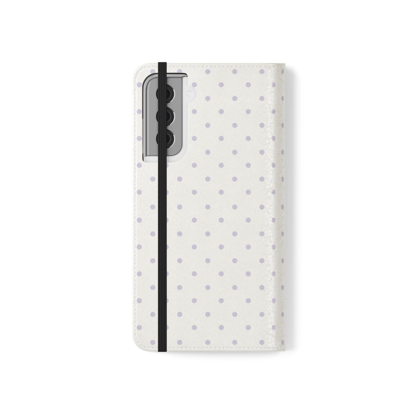 Polka Dot Flip Phone Case — White and Violet Polka Dot Wallet Cover