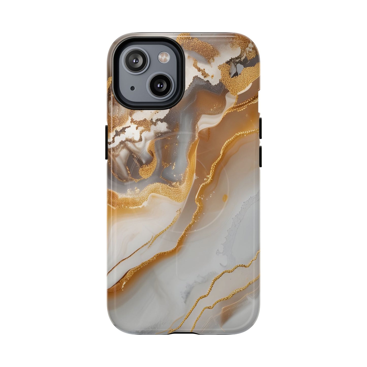 Marble and Gold Magnetic Phone Case — Marble and Gold Tough Protective MagSafe Case