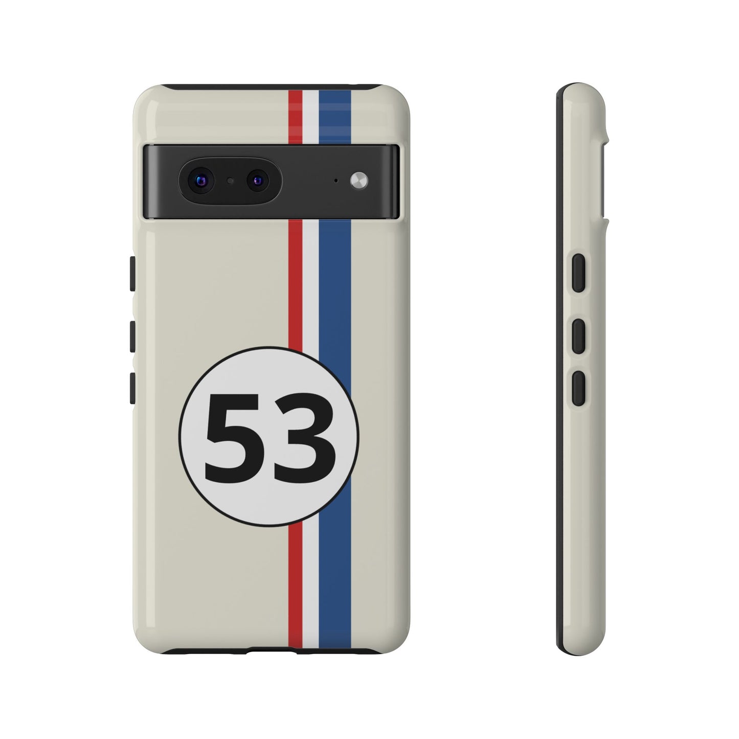 Racing Stripe Personalised Number Tough Phone Case for Apple iPhone, Samsung Galaxy and Google Pixel.