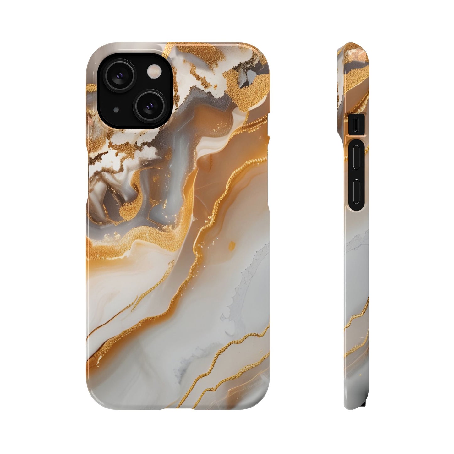 Gold Agate Phone Case – Marble Geode Snap Case