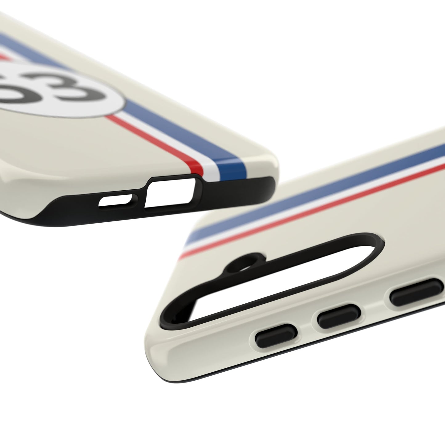 Racing Stripe Personalised Number Tough Phone Case for Apple iPhone, Samsung Galaxy and Google Pixel.