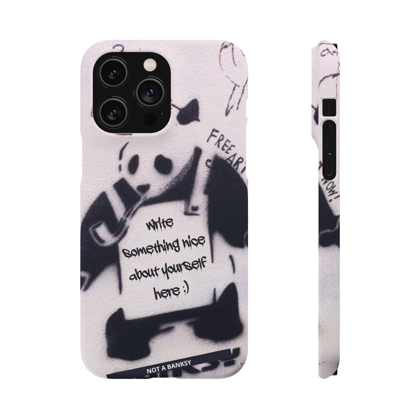 Personalised Panda Stencil Phone Case for Apple iPhone, Samsung Galaxy and Google Pixel.