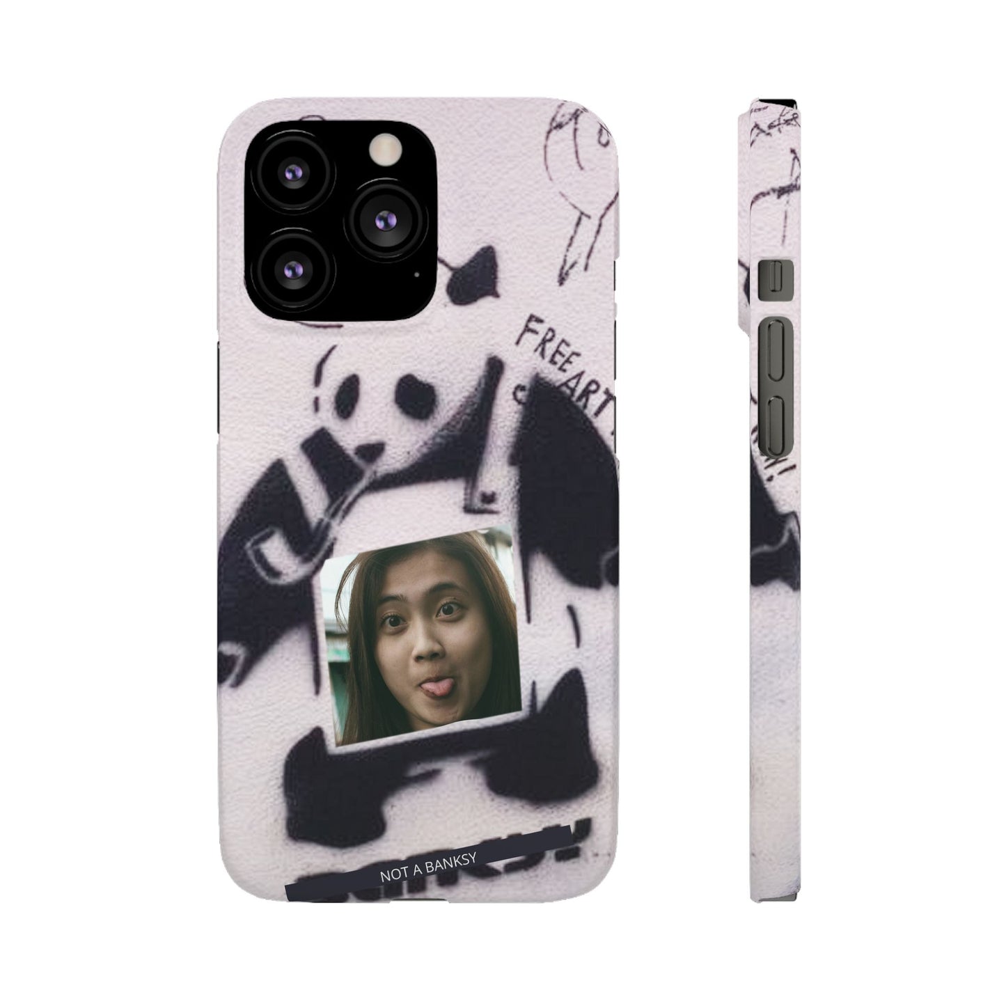 Single Image Personalised Panda Stencil Slim Phone Case for Apple iPhone, Samsung Galaxy and Google Pixel.