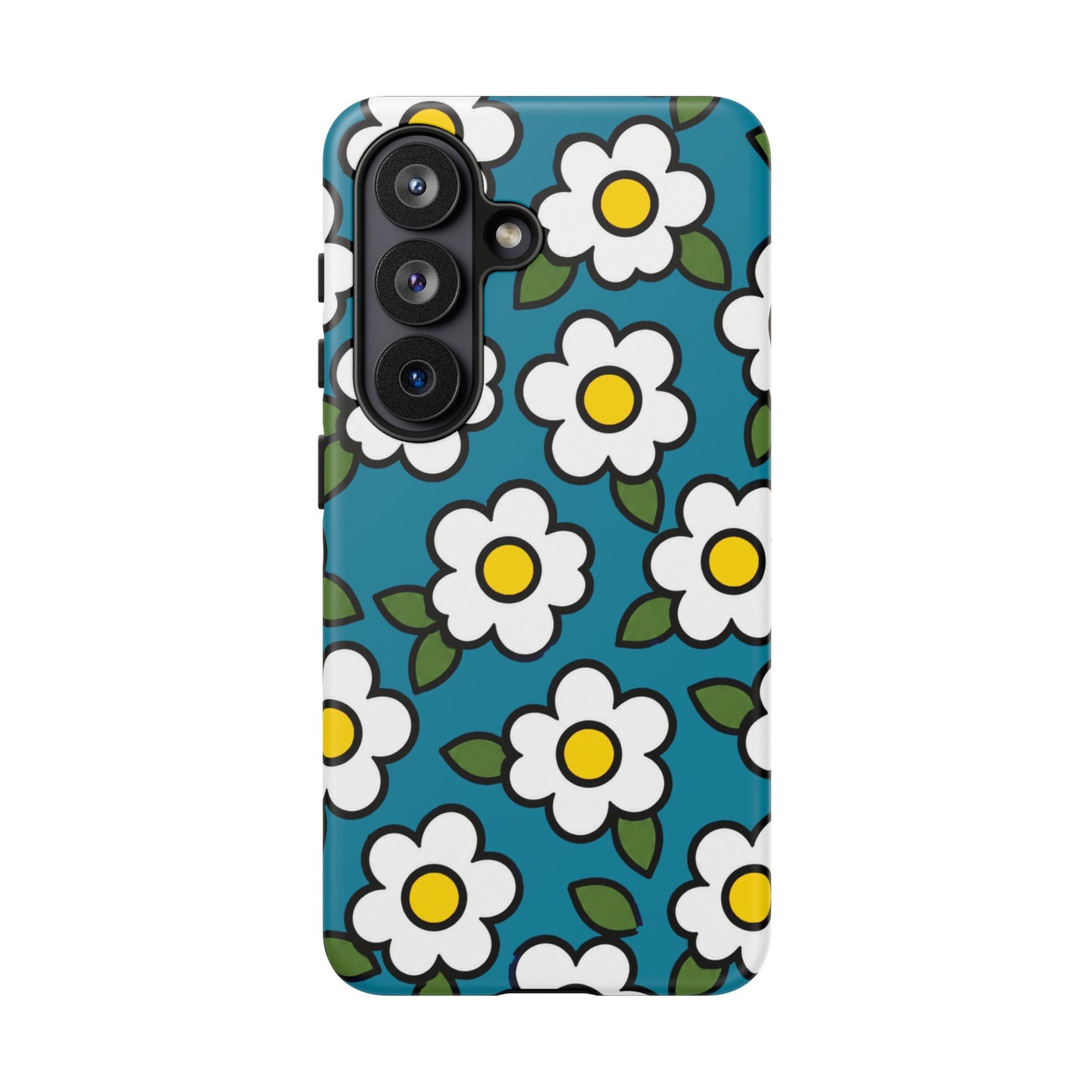 Blue Daisy Tough Phone Case — Floral Protective iPhone Cover