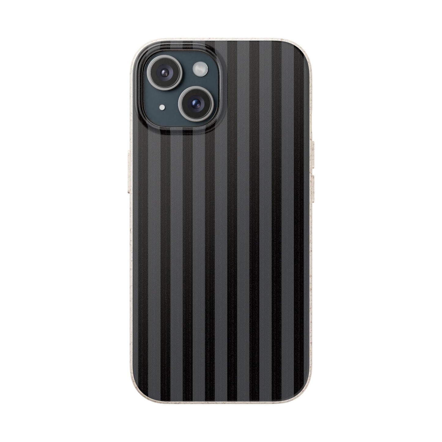 Biodegradable Black Vertical Stripe Phone Cover for Apple iPhone and Samsung Galaxy.