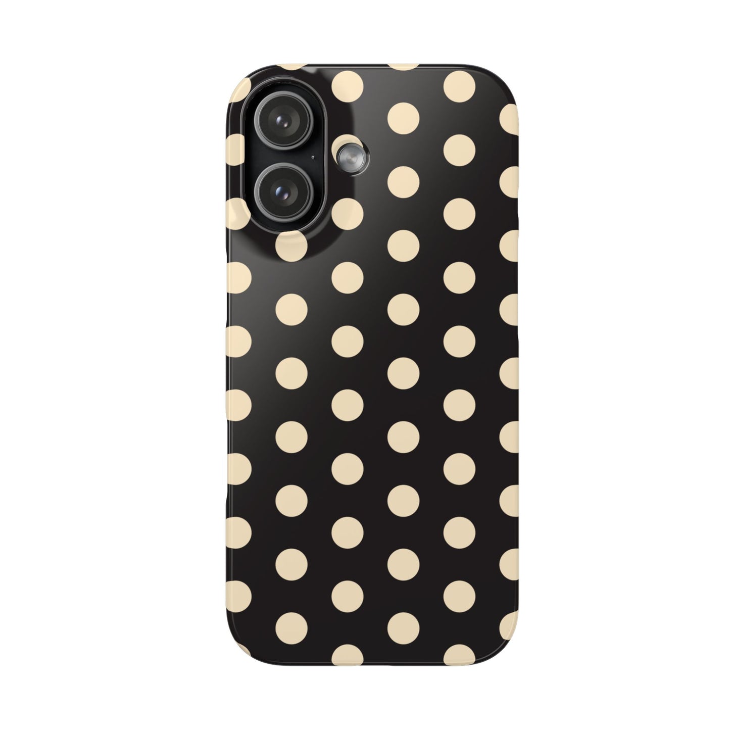 Polka Dot Snap Phone Case — Classic Black & Cream Retro Dots