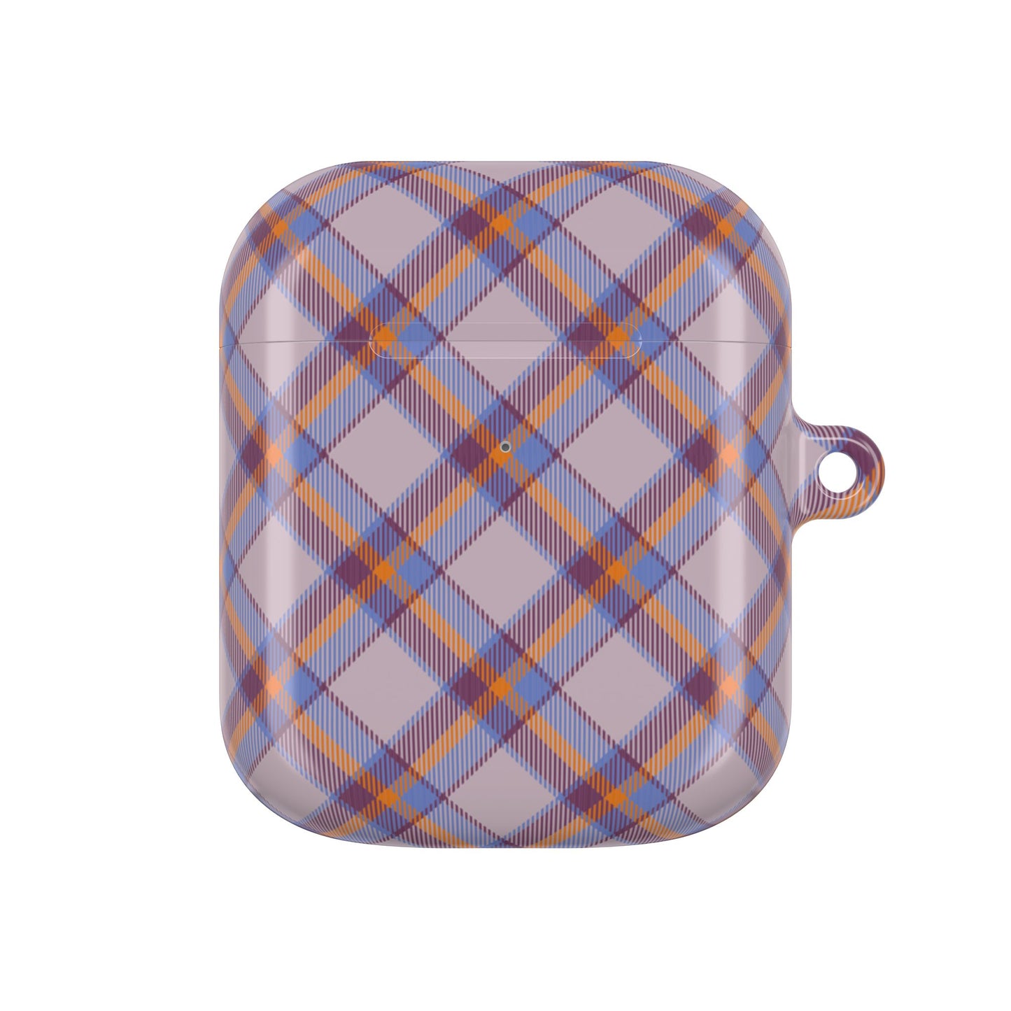 Orange, Blue and Purple Tartan AirPod Case — Classic Orange, Blue and Purple Plaid Protective Cover
