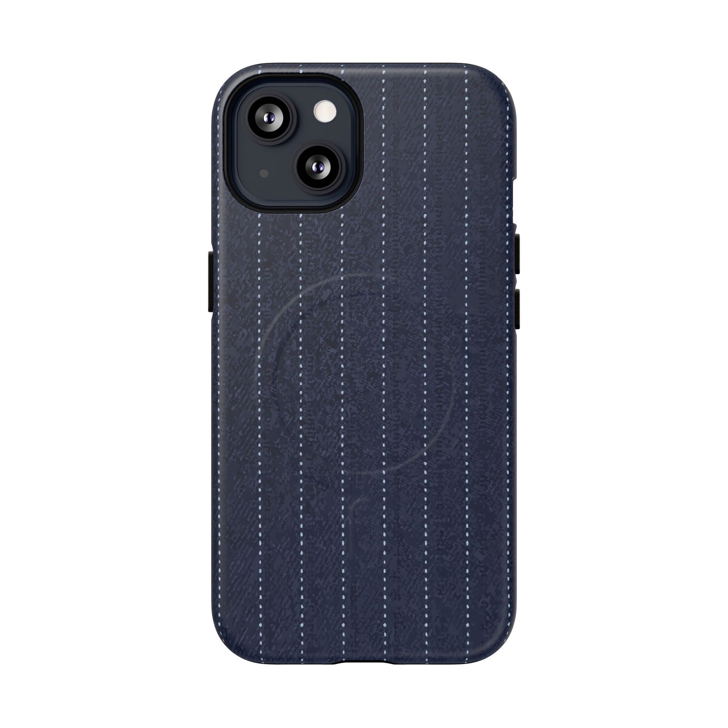 MagSafe Tough Phone Case — Navy Pinstripe Magnetic Protective Cover