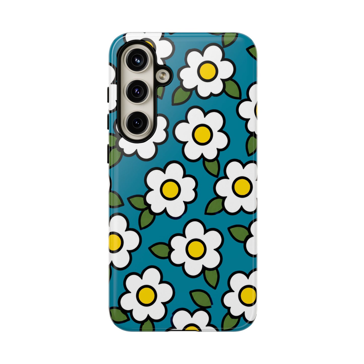 Blue Daisy Tough Phone Case — Floral Protective iPhone Cover