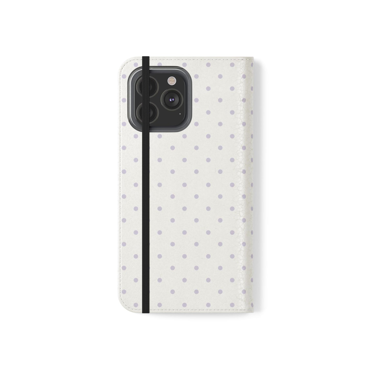 Polka Dot Flip Phone Case — White and Violet Polka Dot Wallet Cover