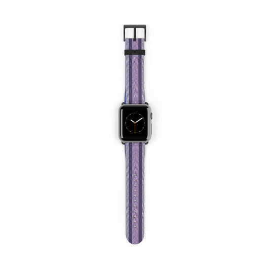 Purple Striped Silicone Watch Band – Sleek Casual Apple Watch Strap