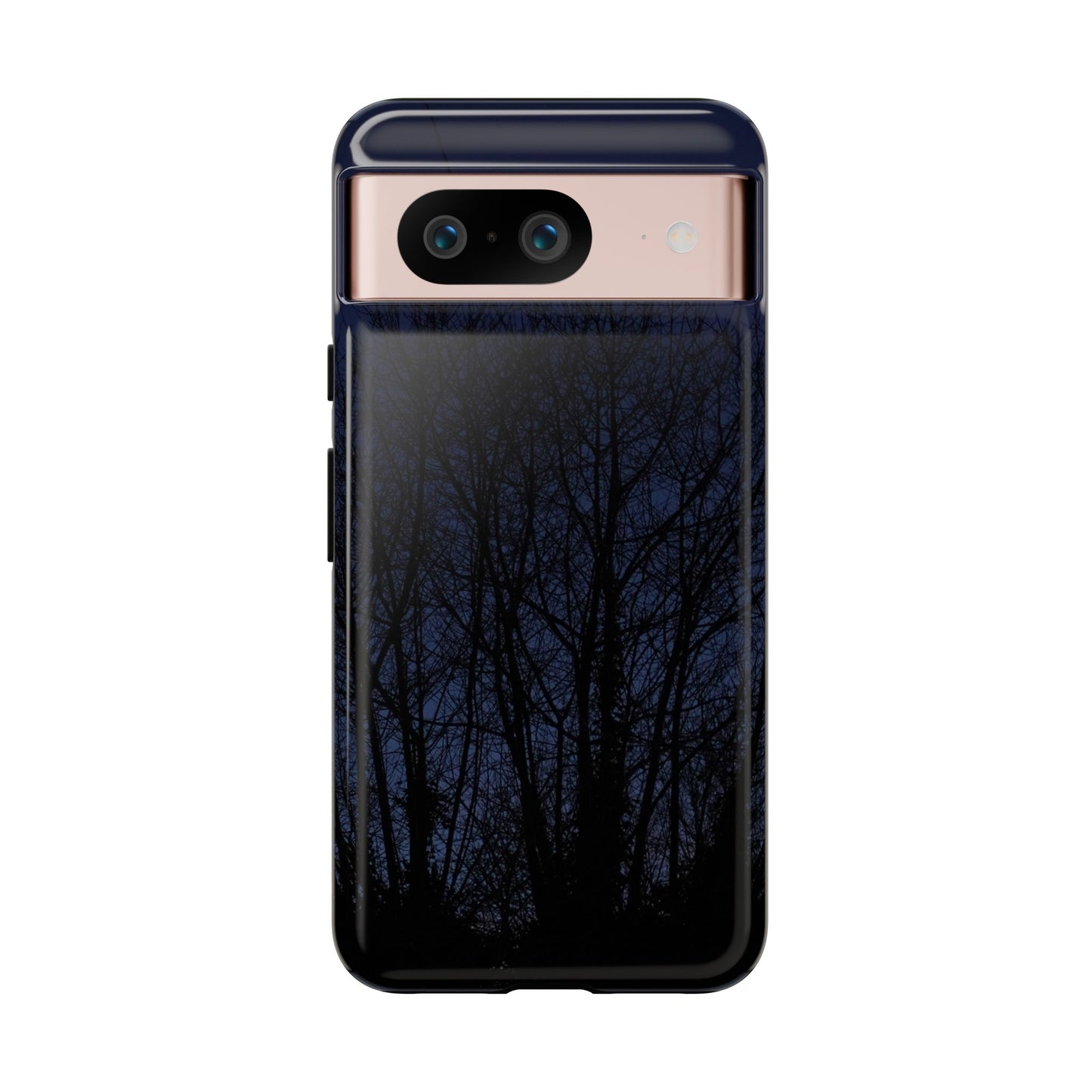 Night Forest Phone Case — Dark Tree Silhouette Protective Tough Case