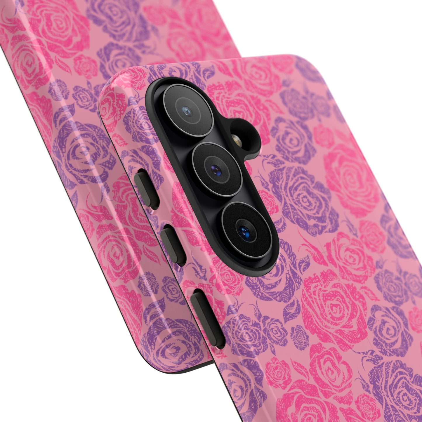 Pink & Lavender Rose Pattern Tough Phone Case
