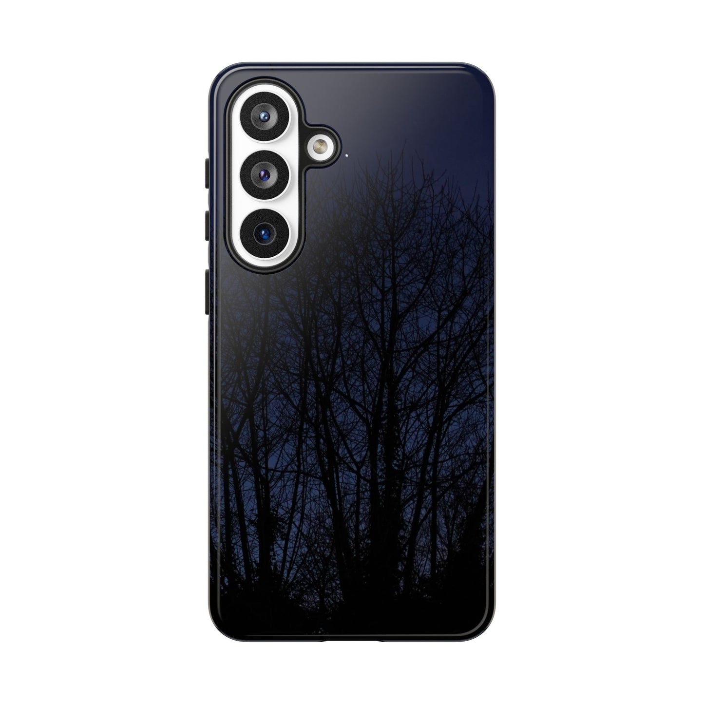 Night Forest Phone Case — Dark Tree Silhouette Protective Tough Case