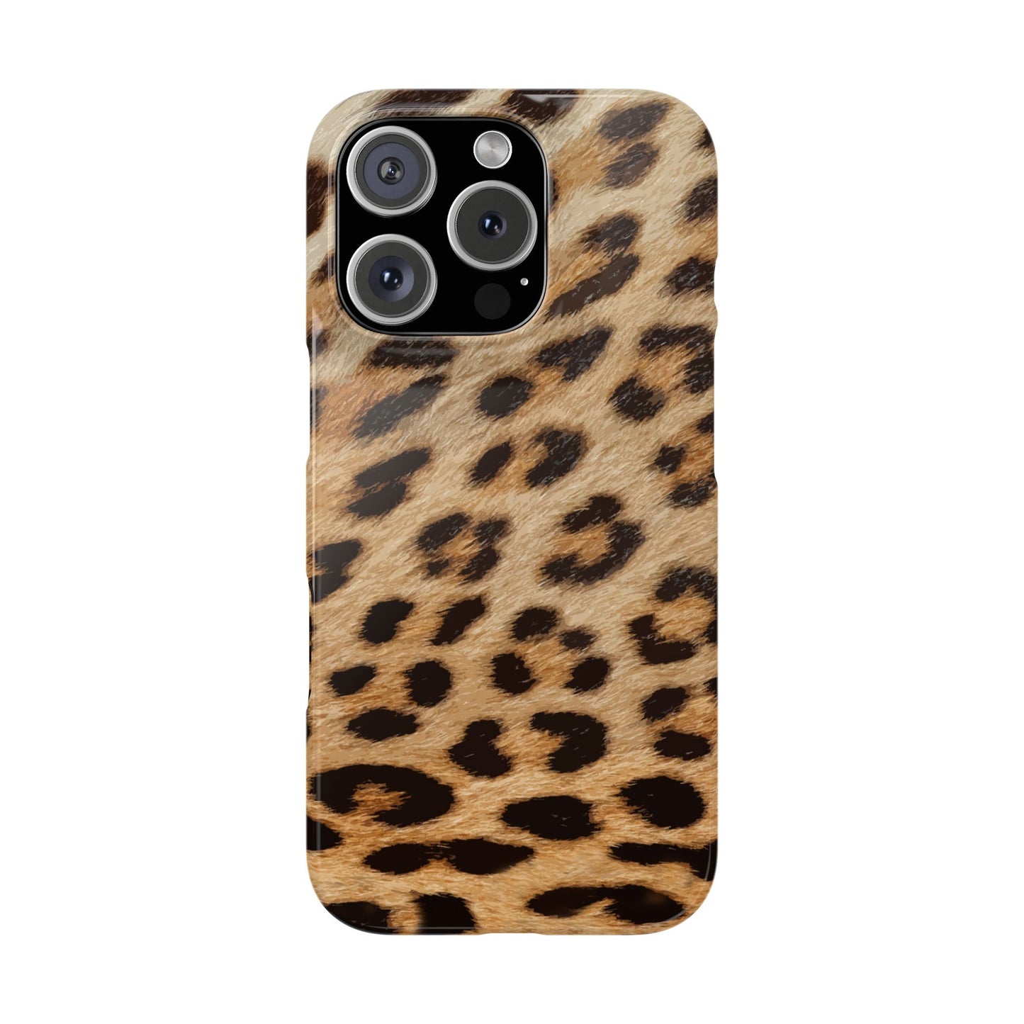 Leopard Print Slim Phone Case for Apple iPhone, Samsung Galaxy and Google Pixel.
